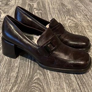 Enzo Angiolini Square toe brown loafers Womens 8.5